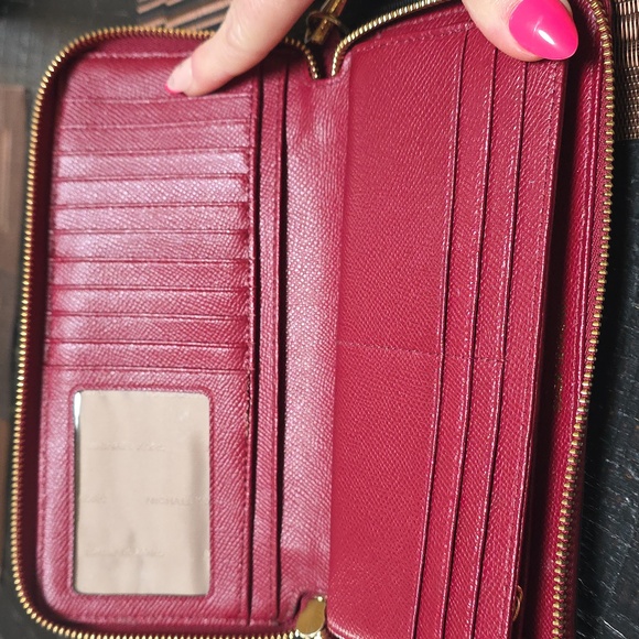 Michael Kors Red Jet Set Travel Wallet - Picture 9 of 15